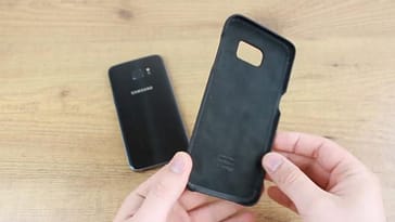 Tapa de vuero para Galaxy S7 Edge