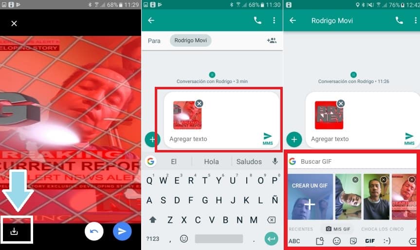 crear gifs animados en Android con GBoard