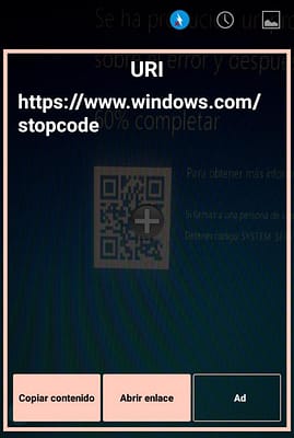 Pantala Azul de la muerte en Windows 10