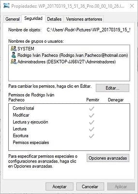 Permisos en Archivos bloqueados de Windows