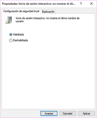 Nombre de usuario en Windows 10