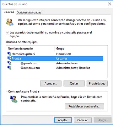 Cuenta Secundaria de Administrador en Windows 10