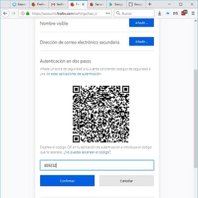 Doble verificacion Firefox