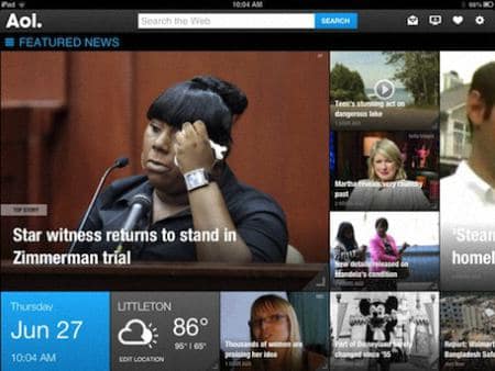 lector de noticias AOL para el iPAD