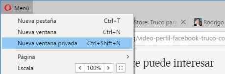 Navegación Anónima en OPera