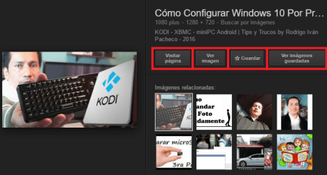 Nuevo Google Imagenes con Google Save