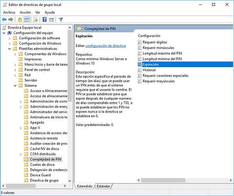 Configurar PIN de Seguridad en Windows 10