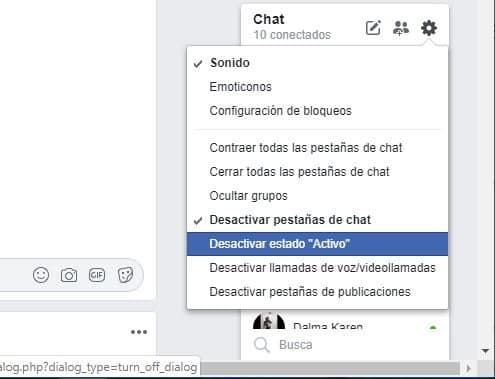 desactivar Chat en Facebook
