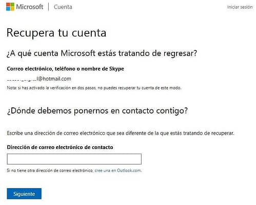 He olvidado la Clave de Hotmail y email de recuperación