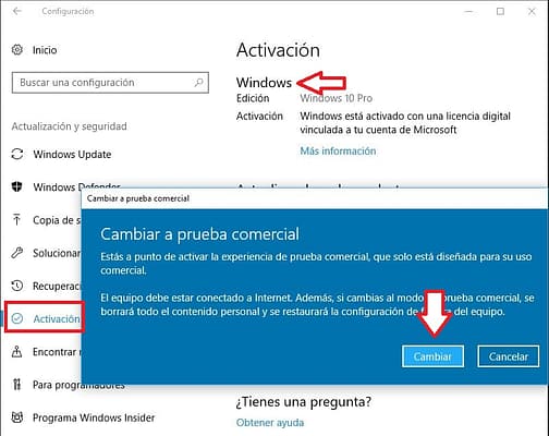 Truco Windows 10 demo comercial