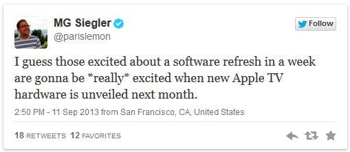 twitter del nuevo Apple TV