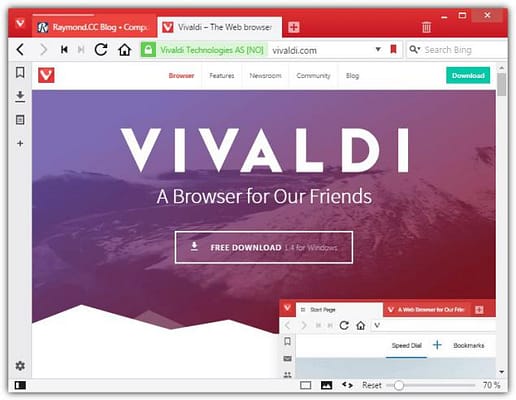 Vivaldi como Alternativas a Chromium