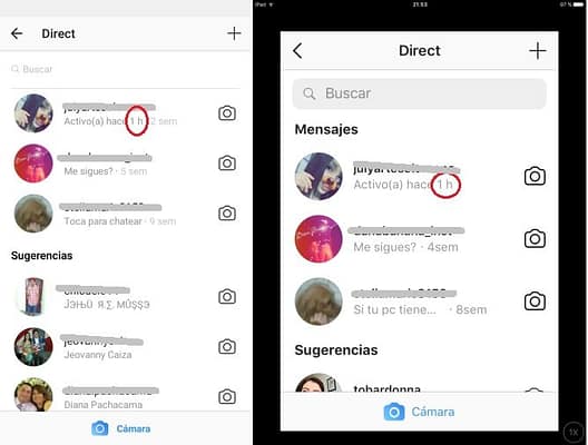 Ultimo Visto en Instagram de Windows 10