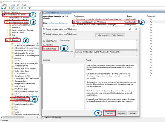 Desactivar Hello Windows 10