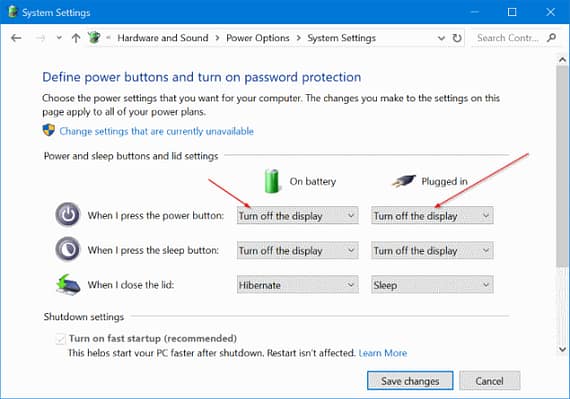 apagar la pantalla en Windows 10