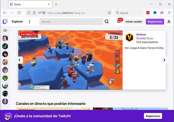 Twitch ventana minimizada