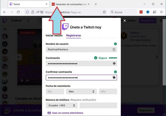 Twitch clave segura