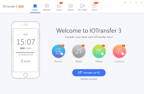 IOTransfer en Windows 10