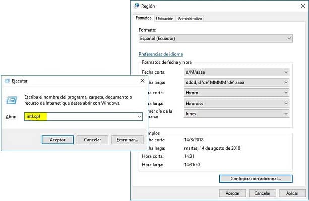 mostrar dia en la barra de tareas de Windows 10