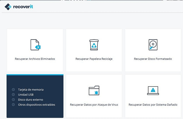 Recoverit recuperar datos borrados