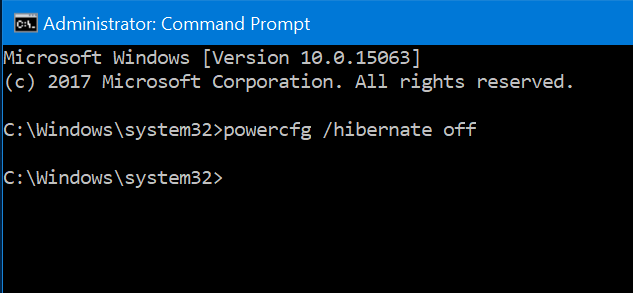 Como eliminar Archivo de Hibernación en Windows 10