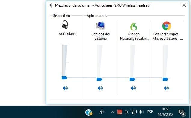 EarTrumpet mezclador de volumen Windows 10