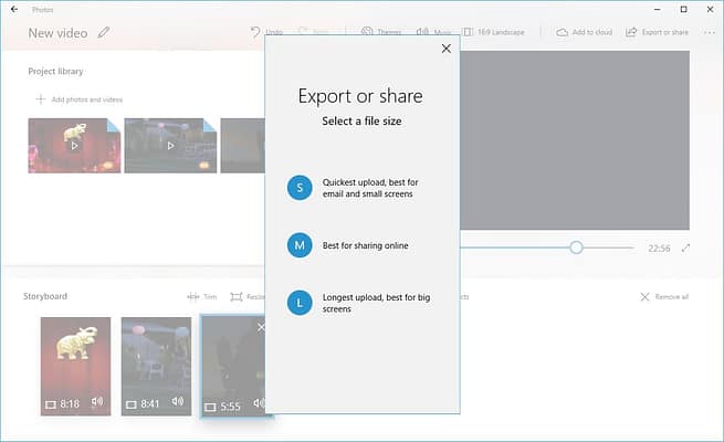 Microsoft Photos mezclar varios videos
