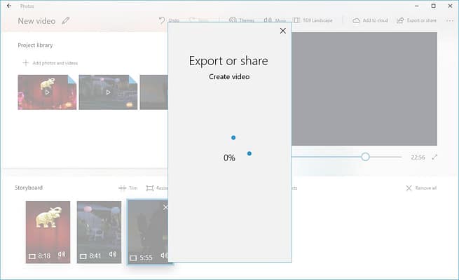 Microsoft Photos mezclar varios videos