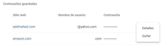 guardar contraseñas en Google Chrome