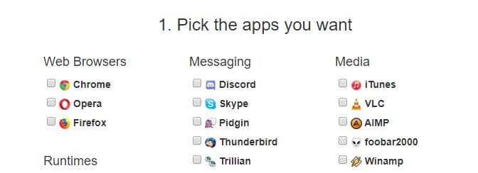 Descargar aplicaciones gratis con Ninite
