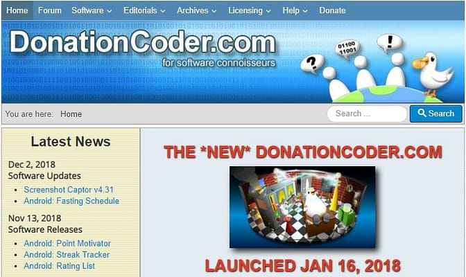 Descargar aplicaciones gratis con Donationcoder