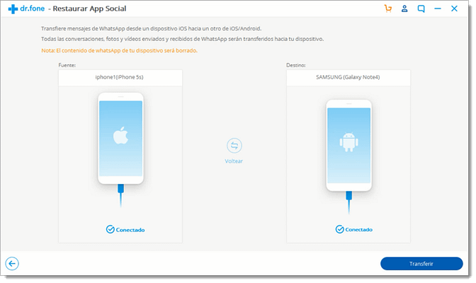 pasar Mensajes de WhatsApp Android a iOS