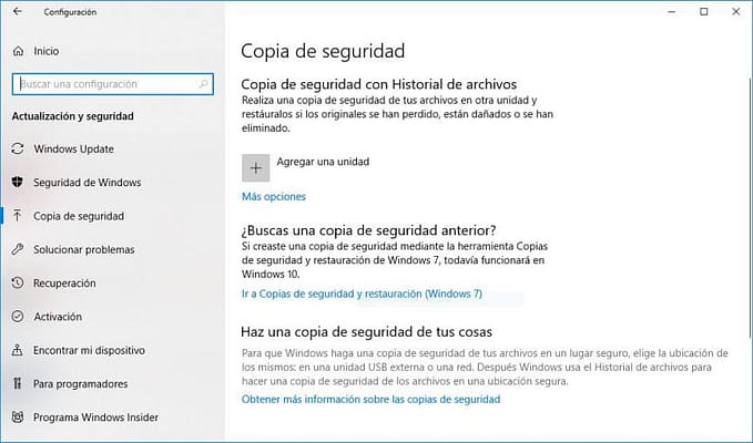 Copias de Seguridad Windows 10