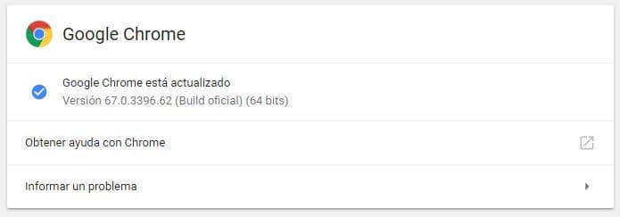 Google Chrome version 67