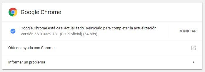 Google Chrome version 67