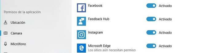 activar camara para Instagram en Windows 10