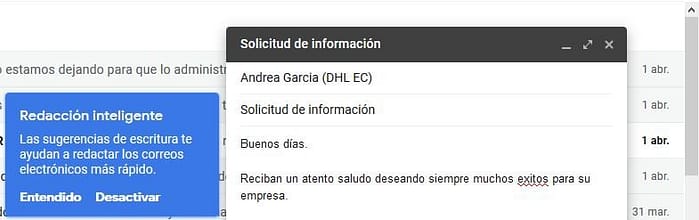 redaccion inteligente en gmail