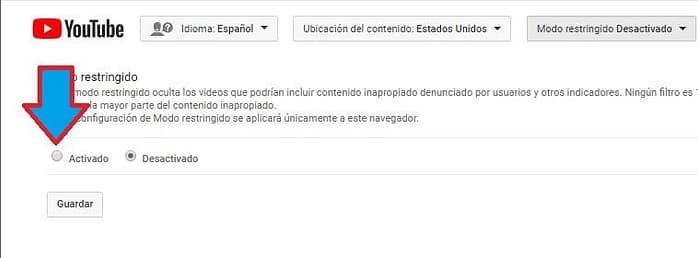 control para padres en youtube