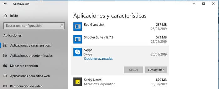 Desinstalar Aplicaciones en Windows 10