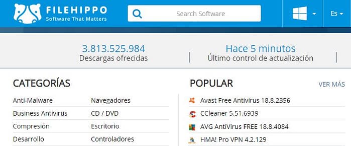 Descargar aplicaciones gratis con Filehippo