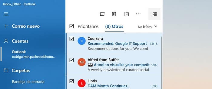 Eliminar Correos No Leídos microsoft outlook