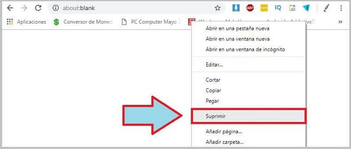 eliminar Marcadores en Chrome