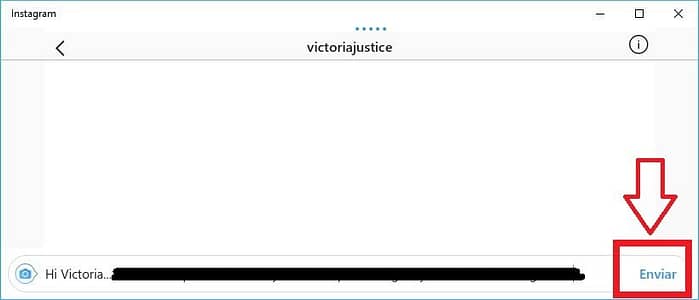 mensajes en Instagram de Windows 10