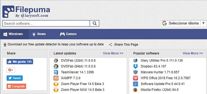 Descargar aplicaciones gratis con FilePuma