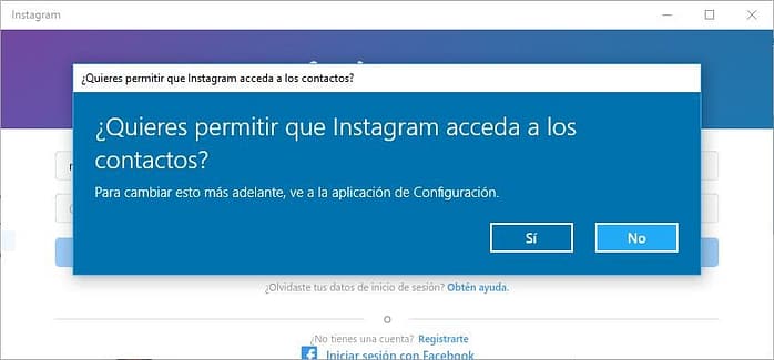 mensajes en Instagram de Windows 10