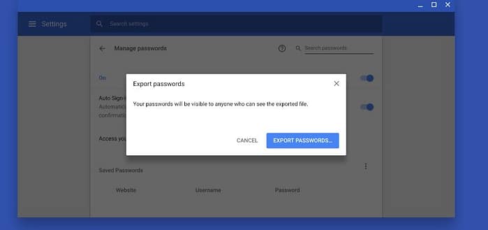 guardar contraseñas en Google Chrome