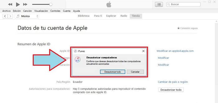 Autorizar mi PC con iTunes