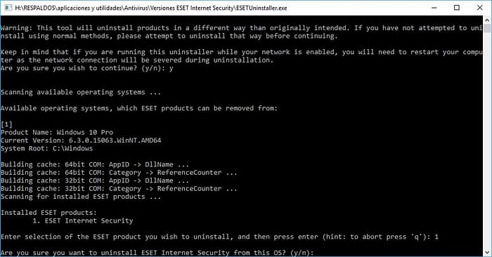 Desinstalar Eset Internet Security