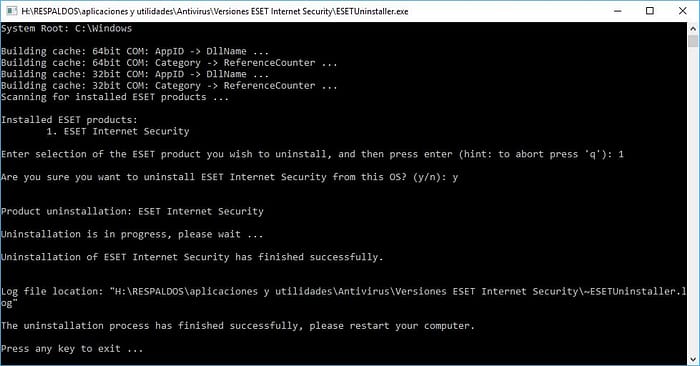 Desinstalar Eset Internet Security