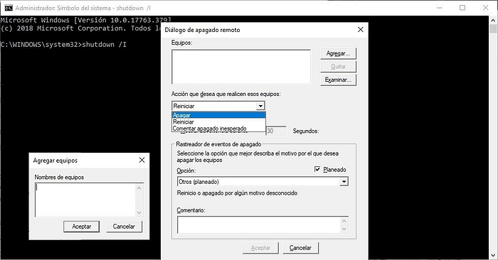 Apagar Remotamente pc con windows